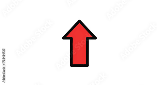 Simple Red Arrow Pointing Upwards for Navigation and Direction
