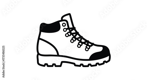 Iconic Black and White Hiking Boot Perfect for Outdoor Adventures and Trail Exploration