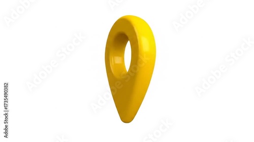 Yellow location marker icon on white.