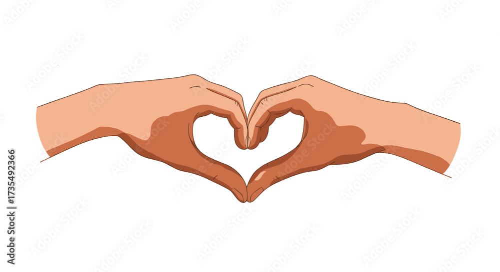 Fototapeta premium Hands forming heart gesture unity and love concept art