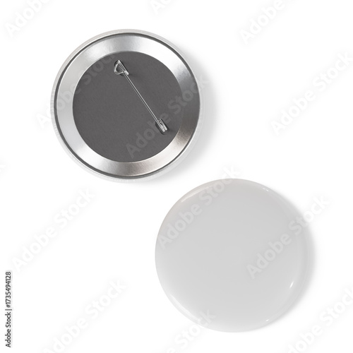 Create your custom design with this clean, blank round button badge mockup, ready for personalization and branding