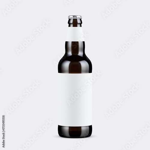 Elegant beer bottle mockup with blank label ready for your branding, perfect for beverage companies and marketing campaigns