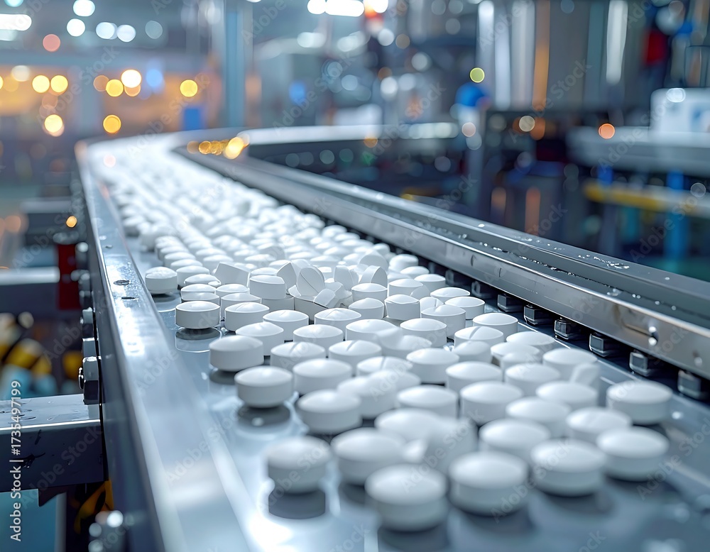 Obraz premium Pharmaceutical Pill Production Line.