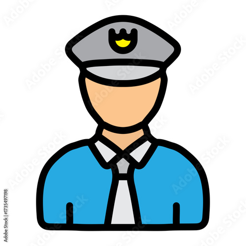 Police Officer Vector Filled Icon Design