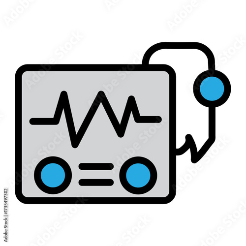 Defibrillator Vector Filled Icon Design