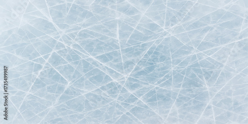 Blue frozen crystal texture with a frosty winter pattern on glass