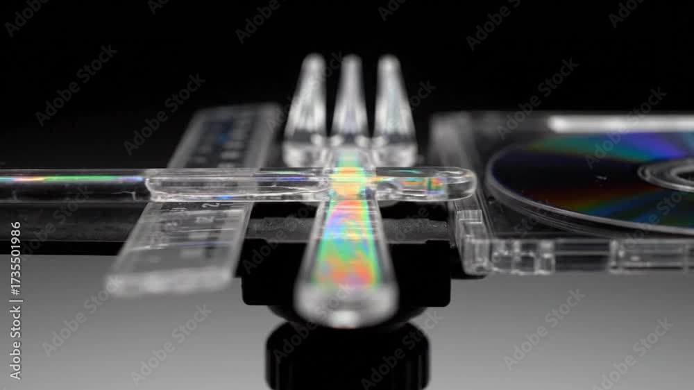 Optical Footage Abstract Light Refraction and Diffraction on CD Stock ...