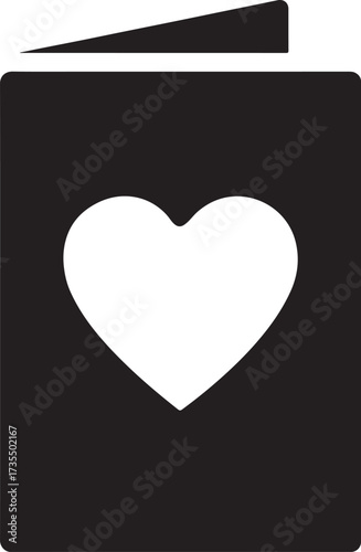 Romantic love card icon, perfect for Valentine’s, greeting, message, or romantic celebration design.