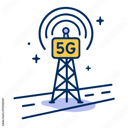 Elevating urban living with 5G connectivity This illustration depicts a vital infrastructure element for the future of iot and smart city development, powering intelligent environments