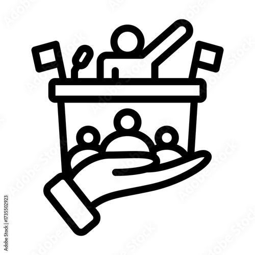 Civic Engagement Vector Line Icon Design