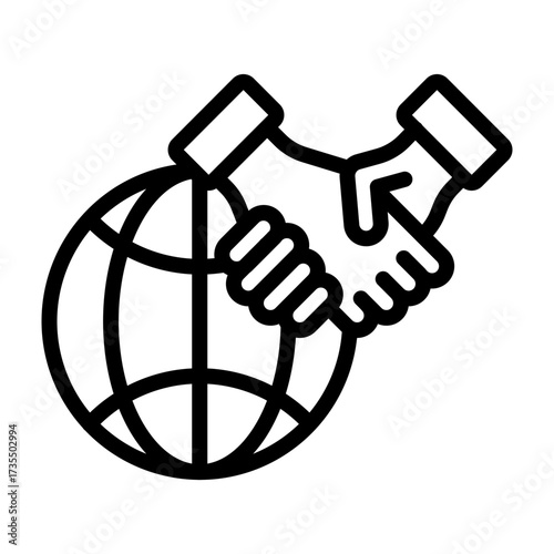 International Relations Vector Line Icon Design