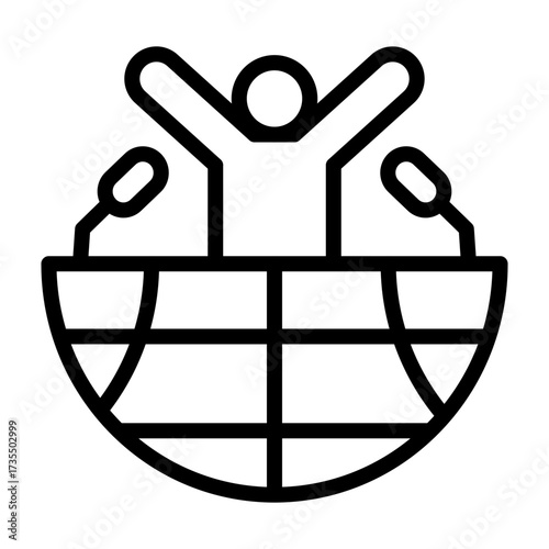 World Leader Vector Line Icon Design