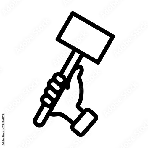 Protest Sign Vector Line Icon Design