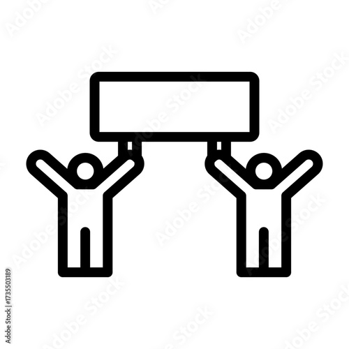 Protest Banner Vector Line Icon Design