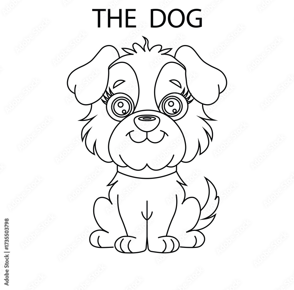 Fototapeta premium a dog line silhouette vector illustration .