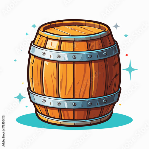wooden barrel isolated on white