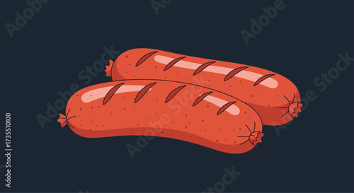 A delicious pair of grilled sausages ready to be served.