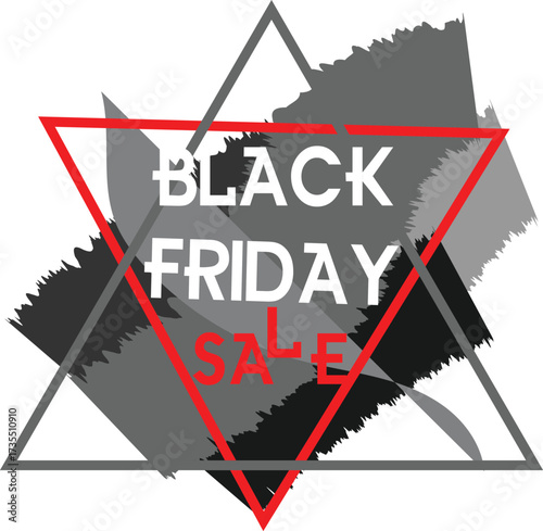 Bold black friday sale announcement featuring geometric shapes and dynamic typography for maximum impact and attention grabbing design