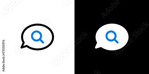 虫眼鏡の吹き出しアイコン