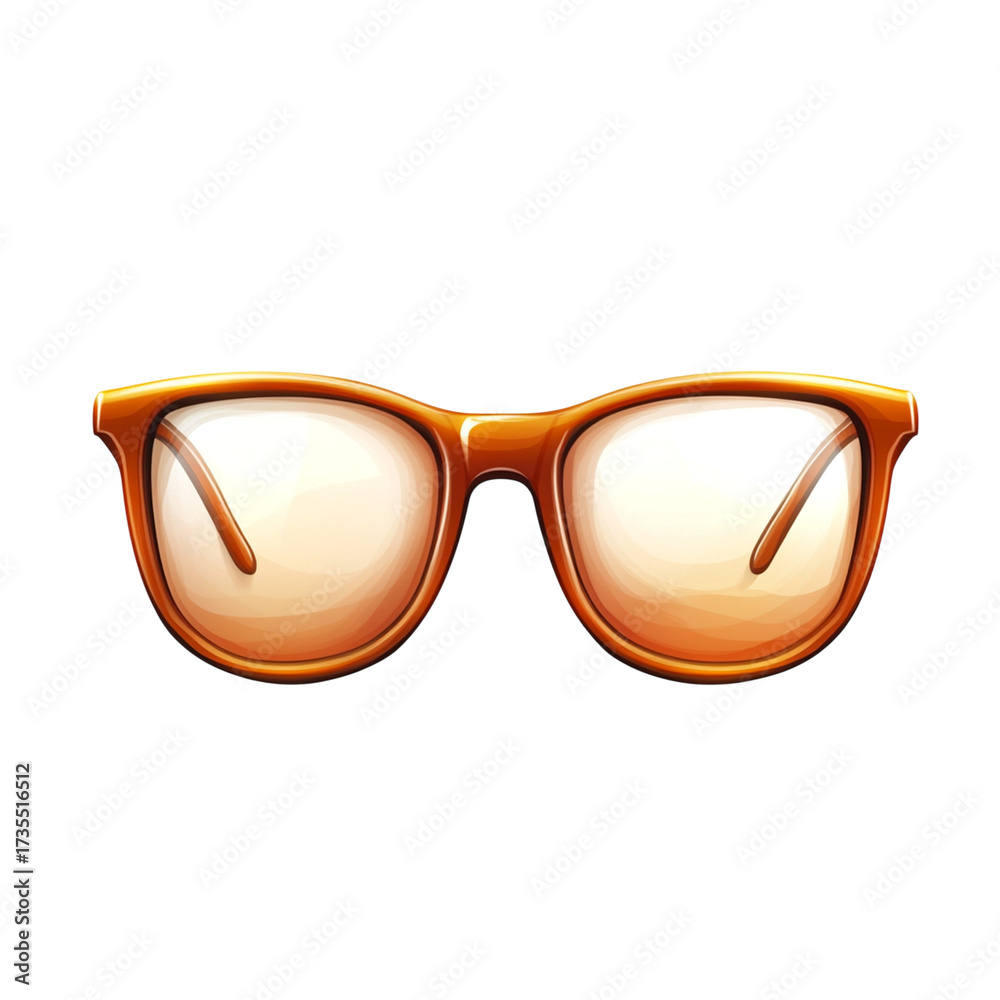Fototapeta premium Stylish orange framed eyeglasses isolated on transparent background.