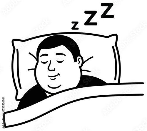 Man sleeping soundly in bed, enjoying peaceful rest.