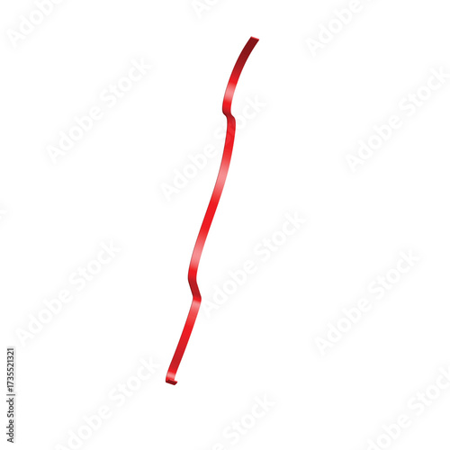 Abstract red line curve flowing through space with subtle textures and highlights vector
