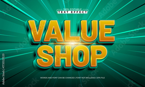 value shop editable text effect