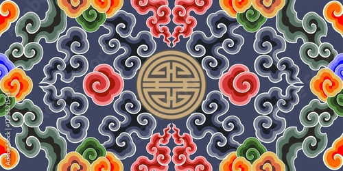 Seamless chinese clouds pattern 