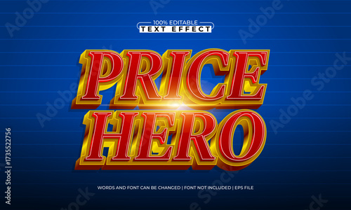price hero editable text effect