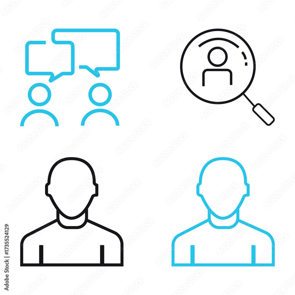 Obraz premium Communication and User Profile Icon Set