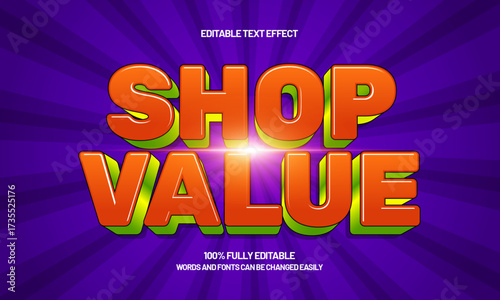 shop value editable text effect
