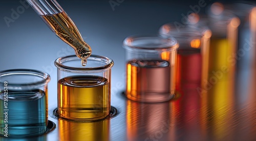 Obraz na plátně Dropper adds liquid to test tubes