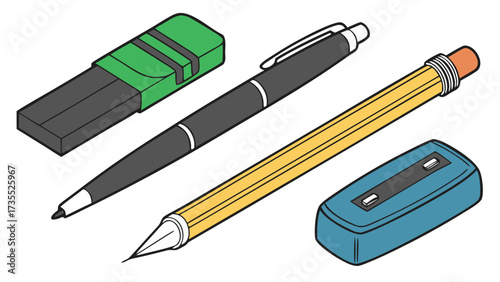 pencil and eraser vactor