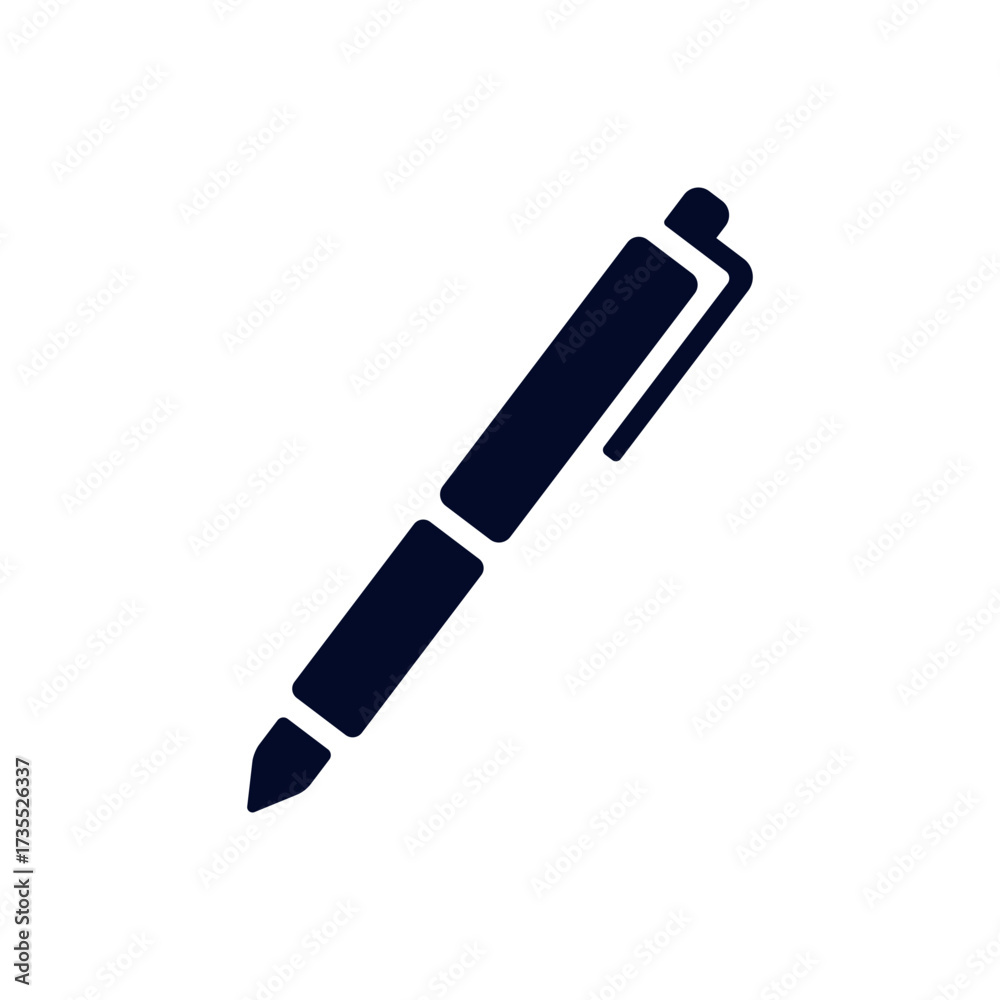 Fototapeta premium Black Flat Pen Writing Tool Stationery Icon