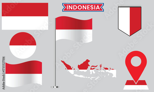 Indonesia Flag Vector Set National Symbol Collection in Different Styles Free Download Indonesia Flag Vector Set National Symbol Collection in Different Styles - GFXLoad