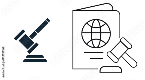Law and Justice Icons Design Vector