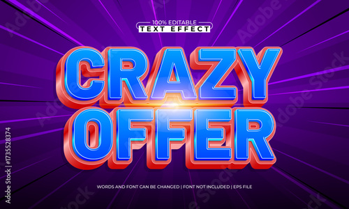 crazy offer editable text effect