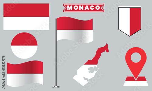 Monaco Flag Vector Set Collection National Symbol Designs Free Download Monaco Flag Vector Set Collection National Symbol Designs - GFXLoad