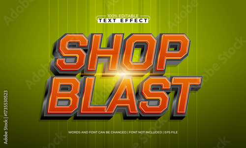 shop blast editable text effect