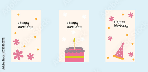 happy birthday posters on a light background,