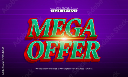 mega offer editable text effect