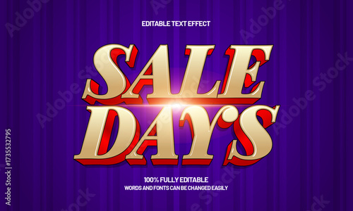sale days editable text effect