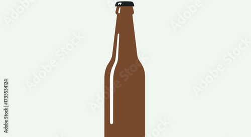 Brown glass bottle with a dark cap on a white background.
