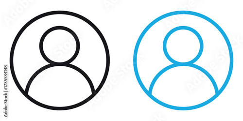 User Profile Icon Set Outline People Avatar Symbols