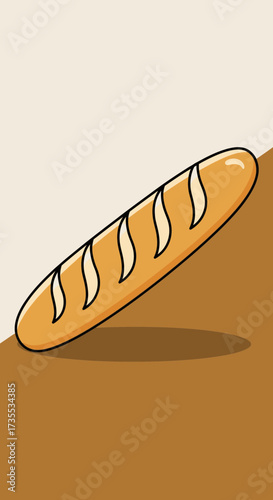 A loaf of bread rests on a brown surface.