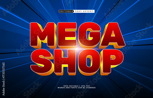 mega shop editable text effect