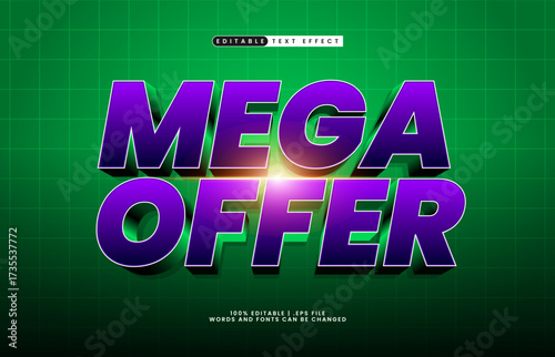 mega offer editable text effect