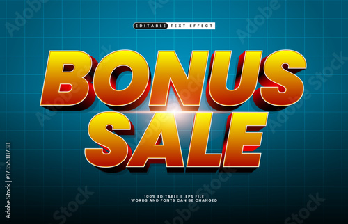 bonus sale editable text effect