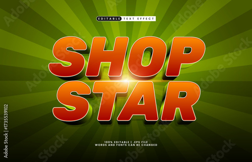 shop star editable text effect