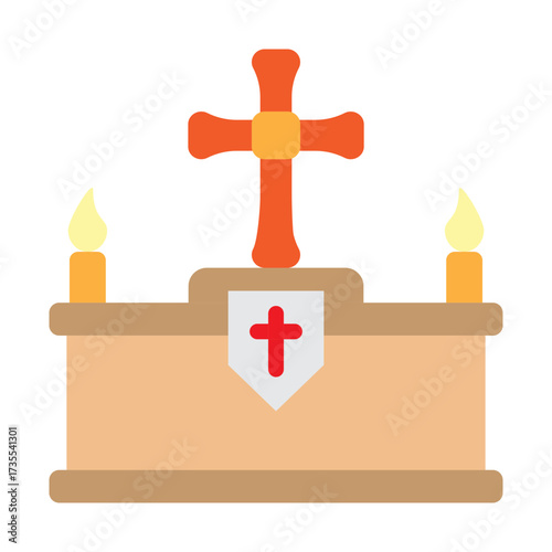 Altar Prayer Vector Flat Icon Design
